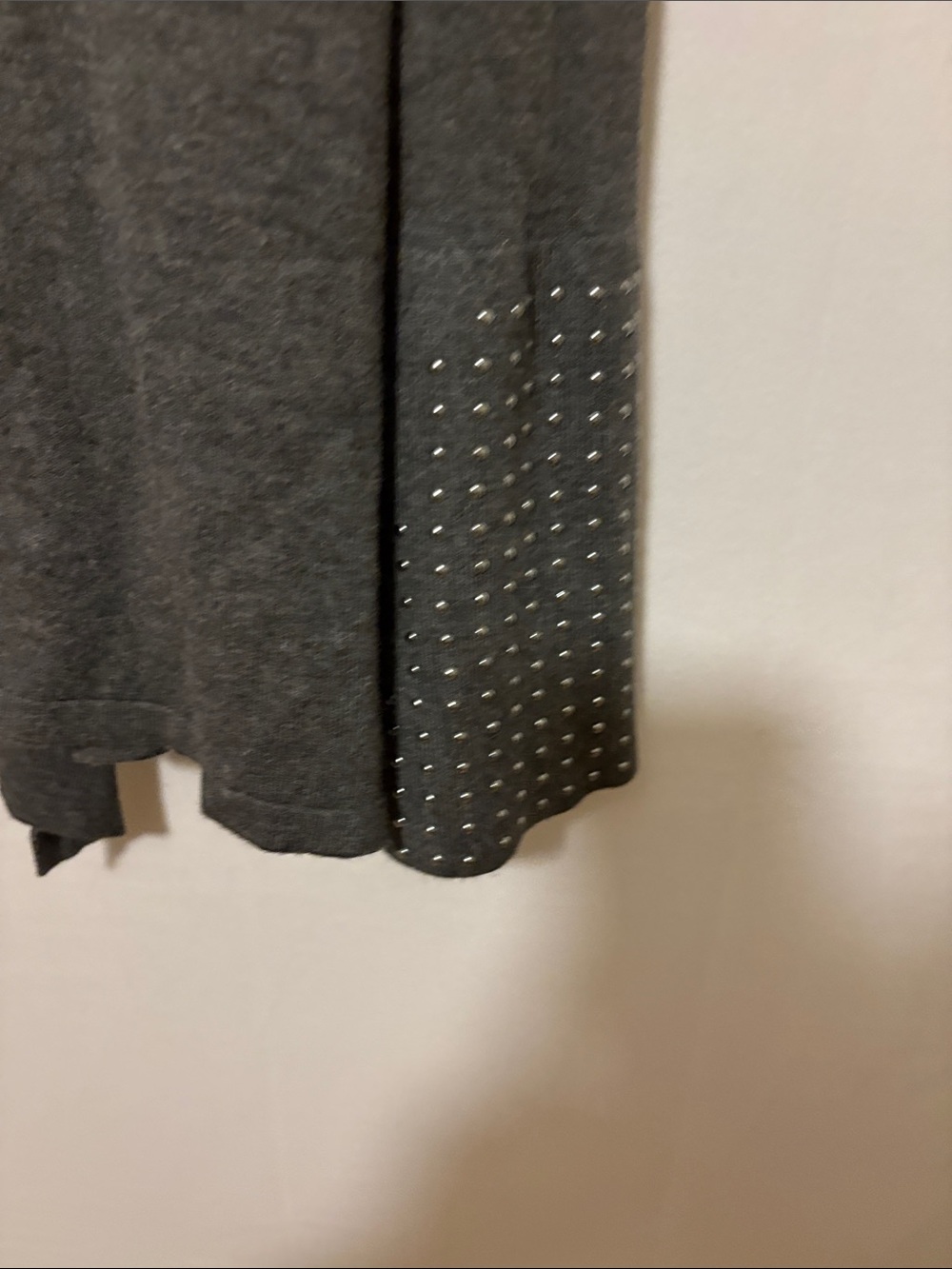 Jennifer Lopez Dark Gray Open-Front Cardigan with Studded Cuffs - Picture 6 of 7